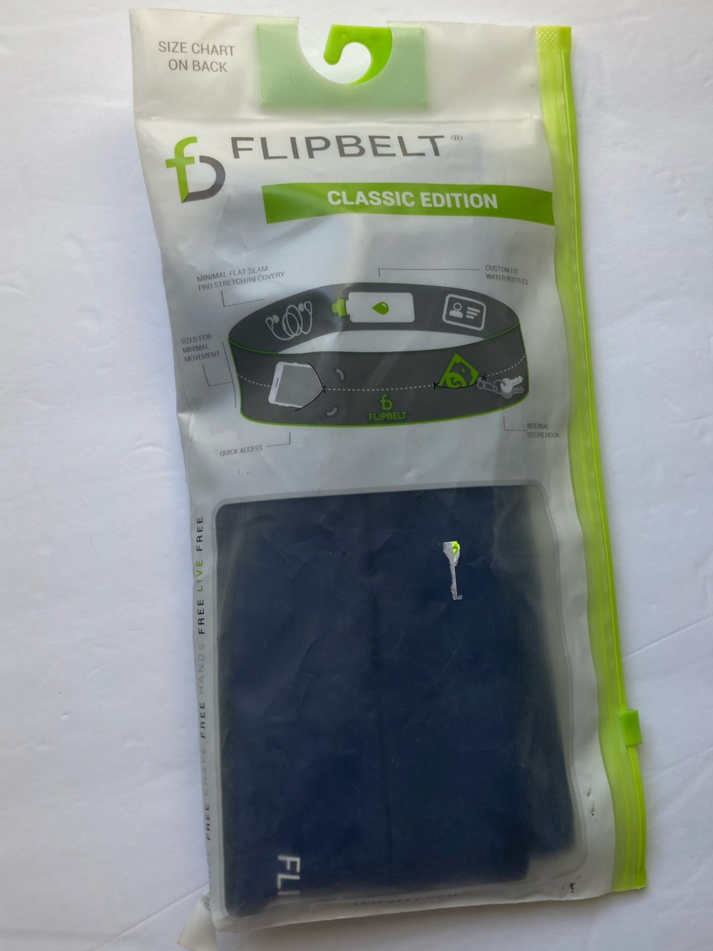 NWT FlipBelt Classic Unisex Running Waist Belt Size XL New Navy Blue